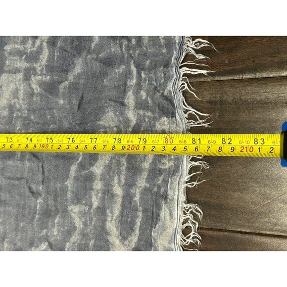 Eileen Fisher Blue White Tie Dye Whisper Silk Lightweight Scarf Made In Italy - Picture 6 of 9